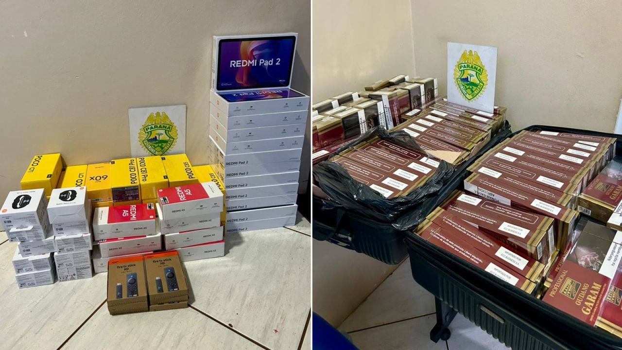 Operação Protetor apreende cigarros e eletrônicos contrabandeados em ônibus na rodoviária de Medianeira