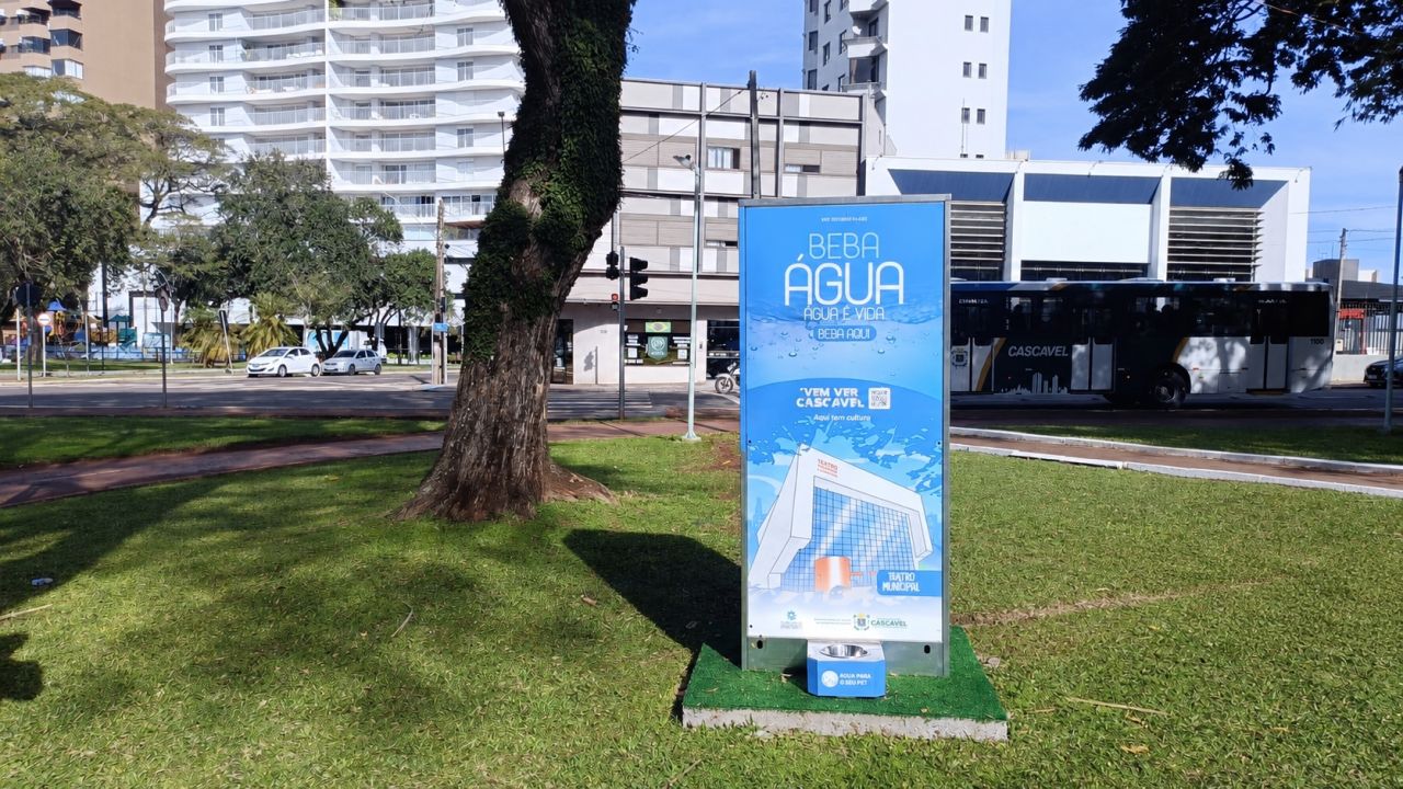 Cascavel amplia acesso gratuito à água com instalação de oito estações de hidratação
