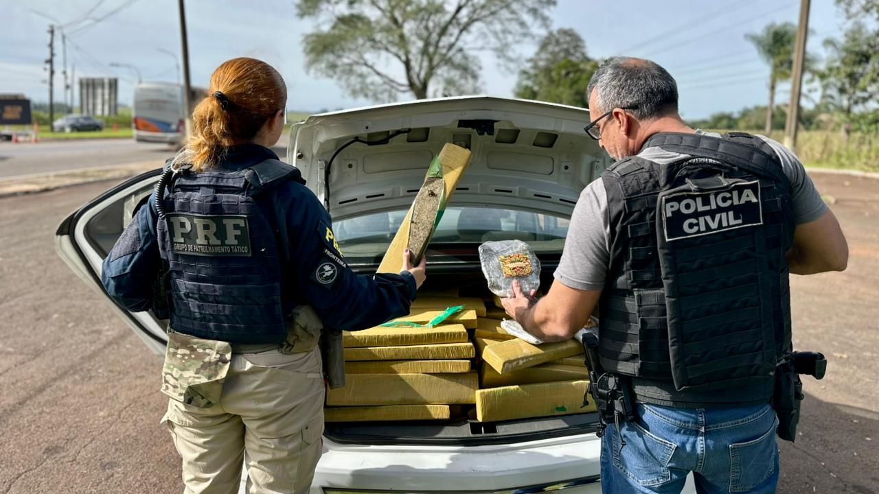 Apreensão de quase 400 kg de maconha em Santa Terezinha de Itaipu termina com prisão em flagrante