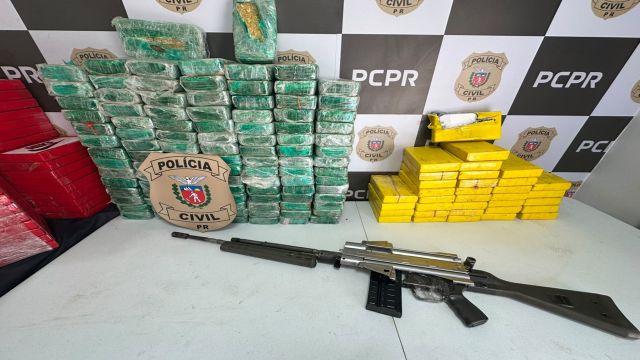 Polícia Civil intercepta carga de drogas e arsenal de armas avaliadas no Paraná