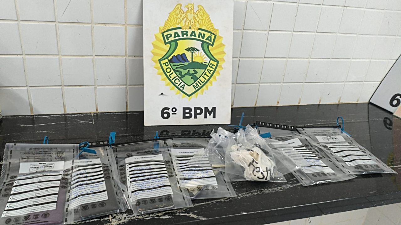 Homem é preso com cocaína durante patrulhamento na Avenida Brasil no Centro de Cascavel