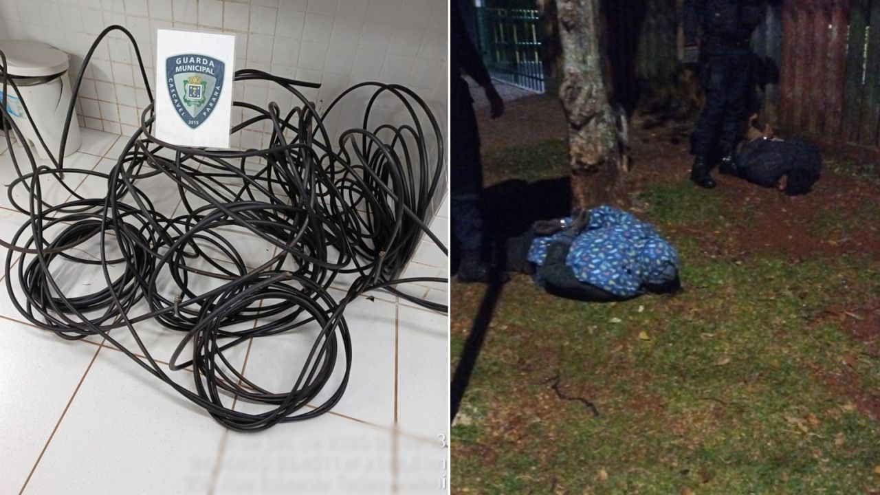Dupla é presa por furto de fios de cobre no Bairro Coqueiral, em Cascavel