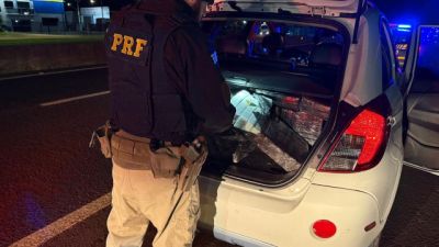 Imagem referente à notícia: PRF apreende 342 quilos de maconha e prende casal durante fiscalização em Cascavel