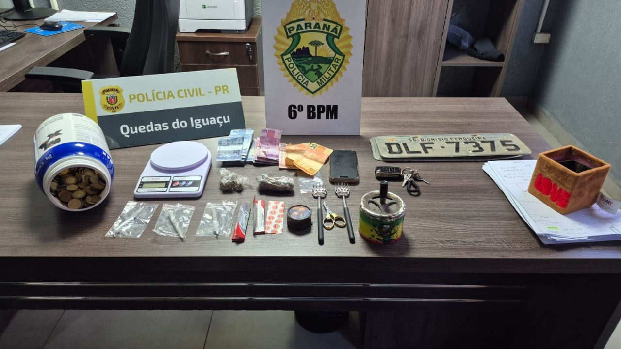 Operação conjunta prende casal por tráfico e apreende grande quantidade de maconha em Quedas do Iguaçu