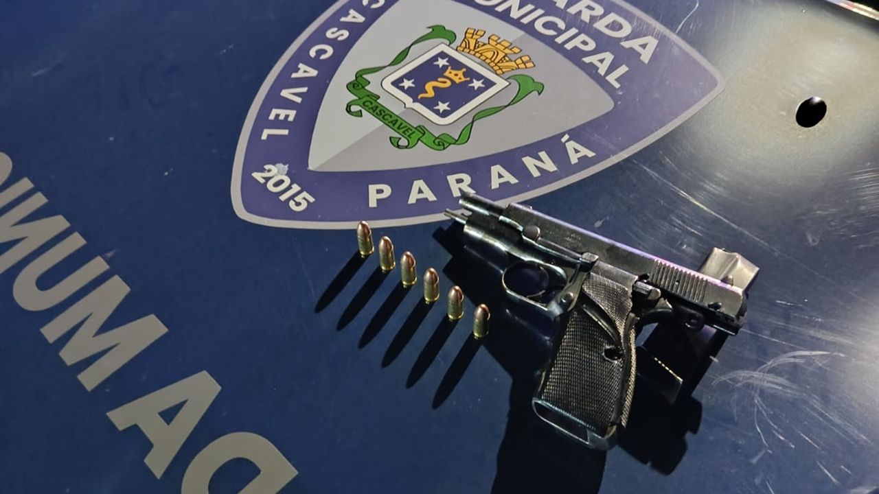Guarda Municipal prende homem com pistola 9mm e munições durante abordagem no Bairro Gramado