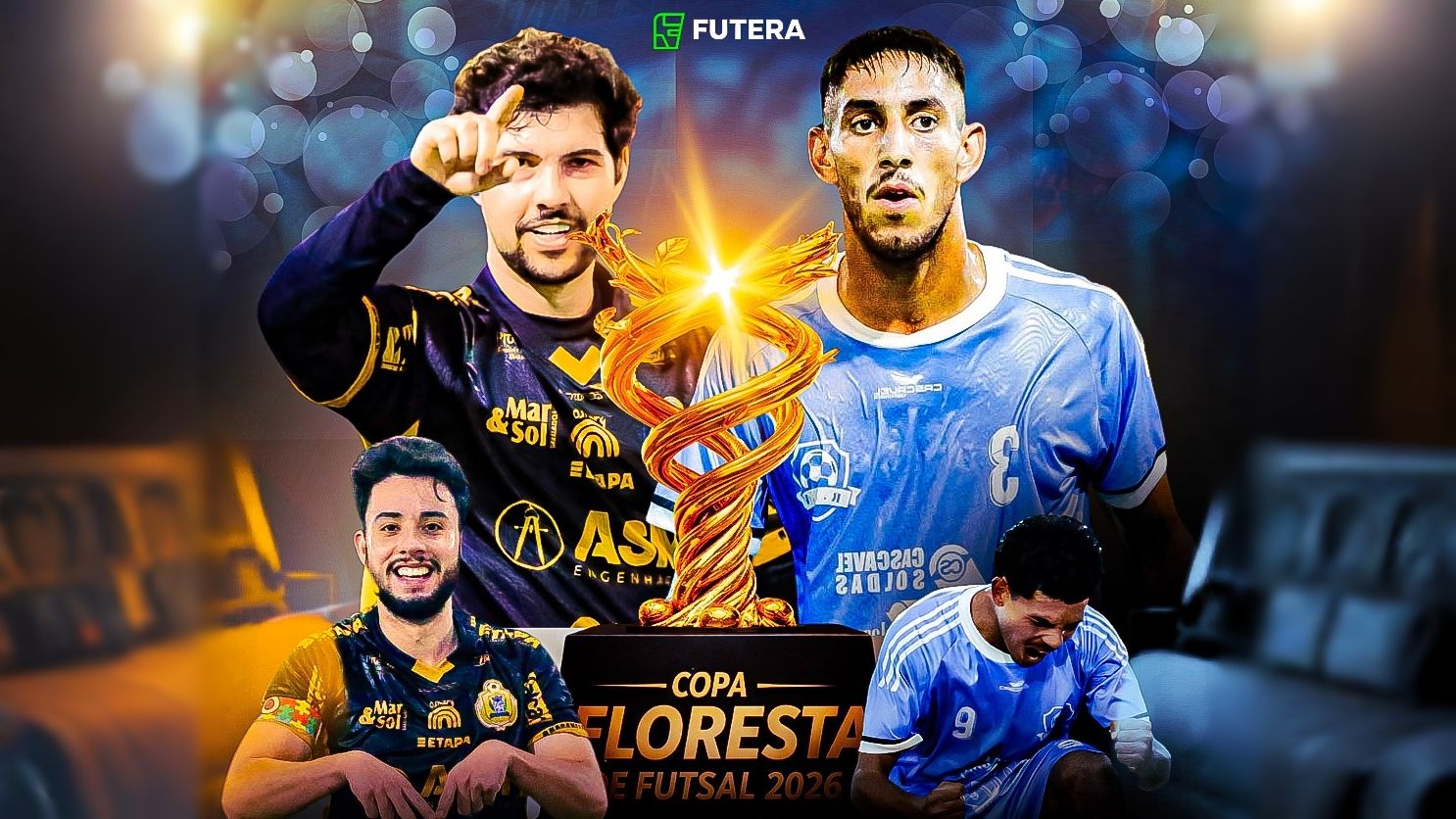 Imagem referente a notícia: Copa Floresta de Futsal terá campeão inédito e lança primeira edição feminina em noite histórica em Cascavel