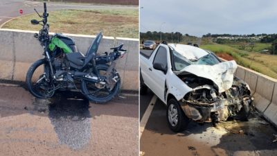 Imagem referente à notícia: Motociclista morre após grave acidente sob viaduto da Perimetral Leste, em Foz do Iguaçu