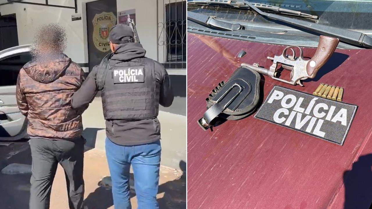 Homem é preso em flagrante após ameaçar trabalhadores com revólver em distrito de Matelândia