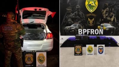 Imagem referente à notícia: Ação entre BPFRON, Polícia Federal e COMAV intercepta carga de 256 kg de maconha na BR-277