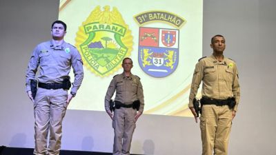 Imagem referente à notícia: Passagem de comando na 3ª Companhia da PM marca nova fase do policiamento em Corbélia e região