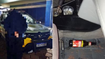 Imagem referente à notícia: Motorista é preso por embriaguez ao volante após realizar derrapagens e manobras perigosas em Quedas do Iguaçu