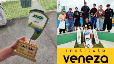 Imagem referente à notícia: Instituto Veneza conquista título estadual de skate em Paranaguá e amplia sequência histórica de pódios