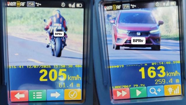 Motorista é flagrado a 205 km/h durante fiscalização da PRE após sequência de acidentes fatais nas rodovias da região