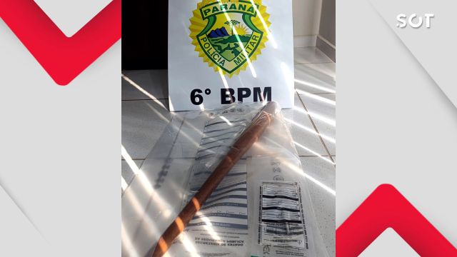 Homem é preso por ameaça em caso de violência doméstica e polícia apreende maconha e taco de beisebol em Cascavel