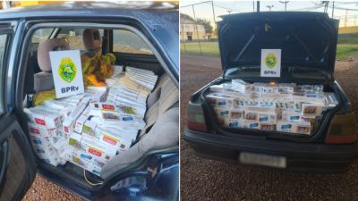 Imagem referente à notícia: Motorista paraguaio é preso com carga de cigarros contrabandeados na BR-277 em Santa Tereza do Oeste