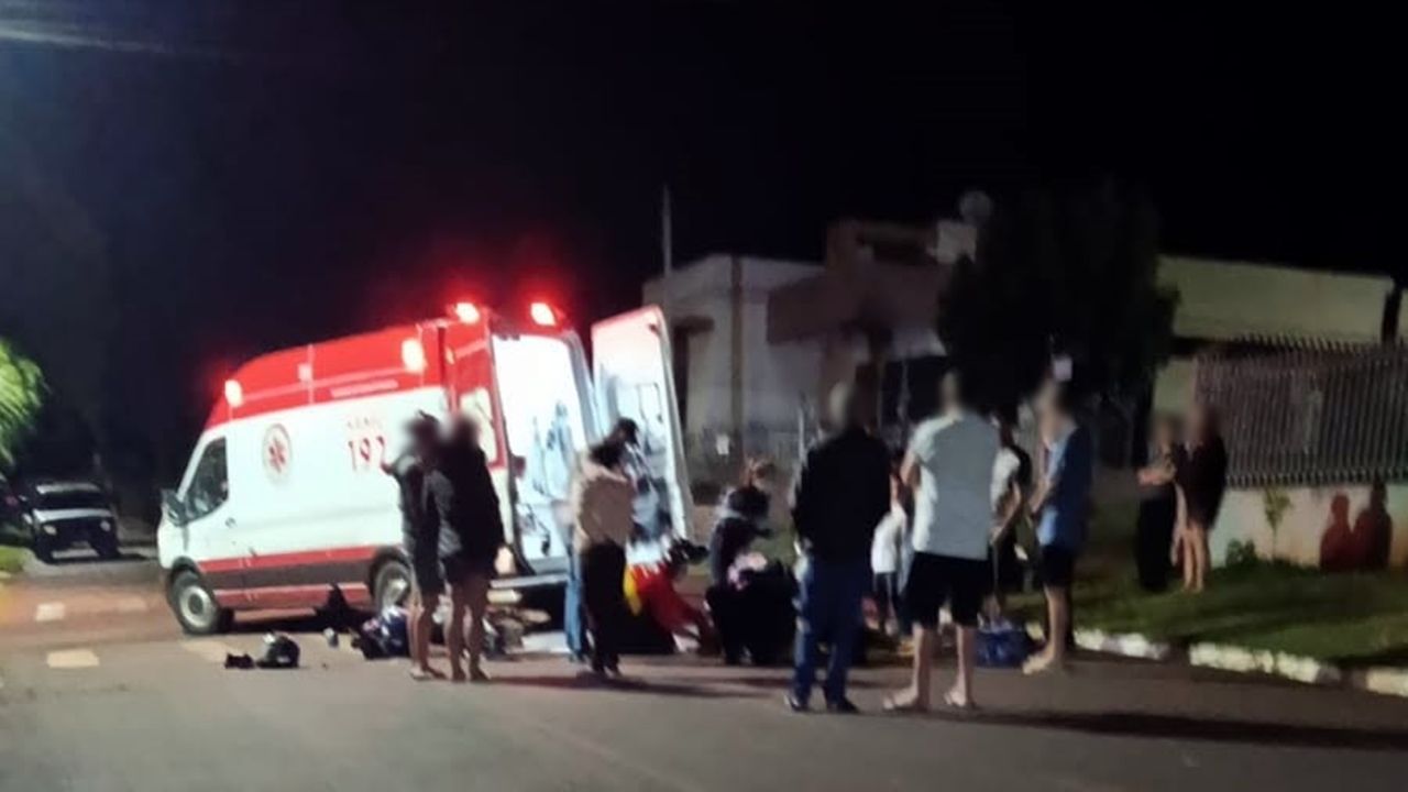 Colisão entre duas motocicletas deixa feridos em cruzamento de Catanduvas