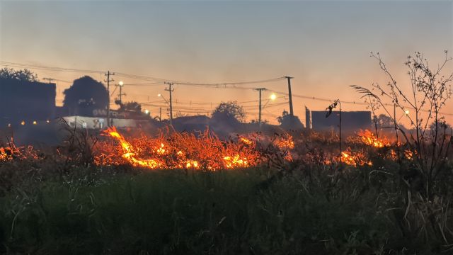 Incêndio ambiental de grandes proporções mobiliza Corpo de Bombeiros na região Norte de Cascavel