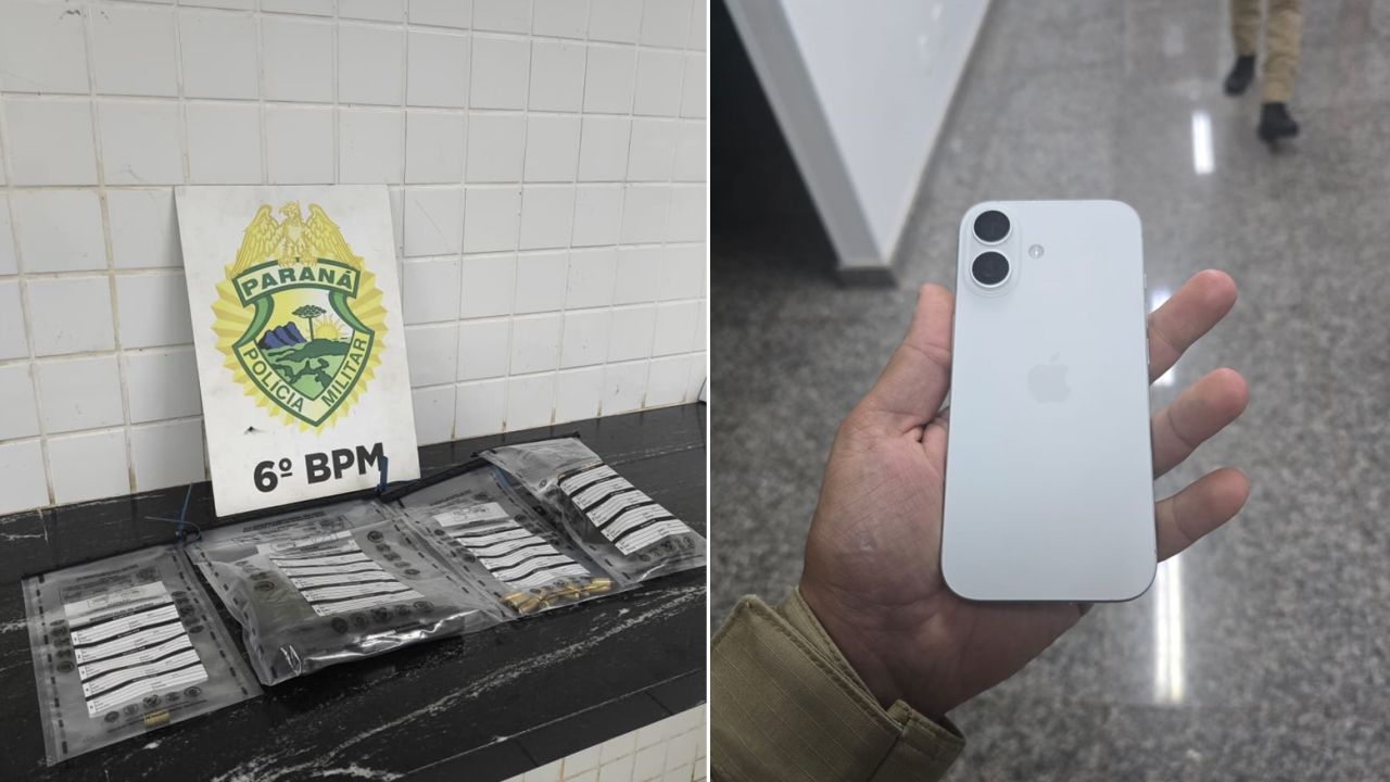 PM prende homem com pistola 9mm no Interlagos e jovem é detido por receptação de iPhone em Cascavel