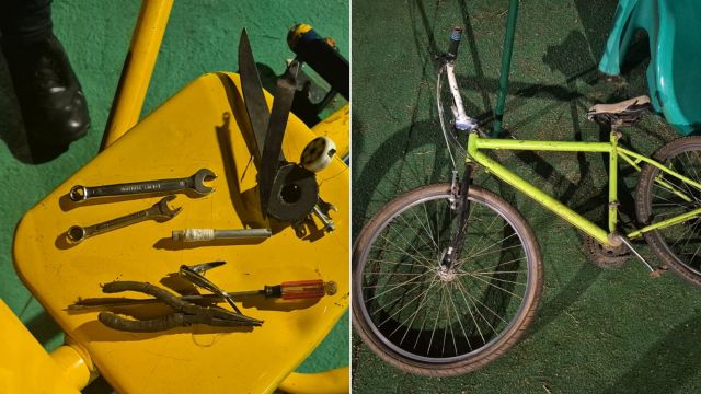 Homem é preso em flagrante ao desmontar e furtar brinquedos de parque infantil no Bairro Canadá, em Cascavel