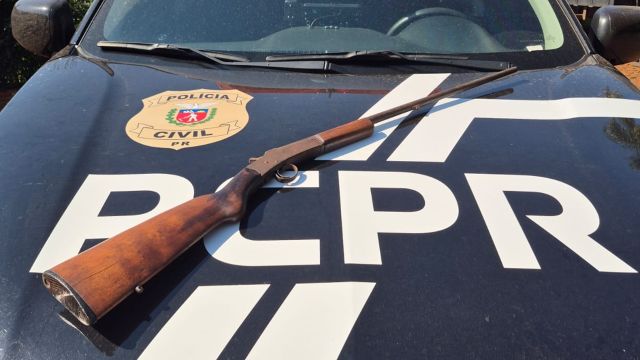 Idoso é preso em flagrante por posse irregular de espingarda durante operação da Polícia Civil em Espigão Alto do Iguaçu