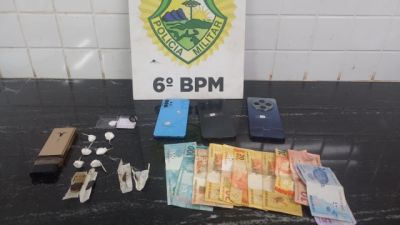 Imagem referente à notícia: Dupla é presa com haxixe, cocaína e dinheiro durante abordagem policial no Centro de Cascavel