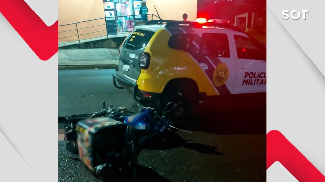 Motociclista embriagado bate em viatura da PM durante patrulhamento no bairro Morumbi