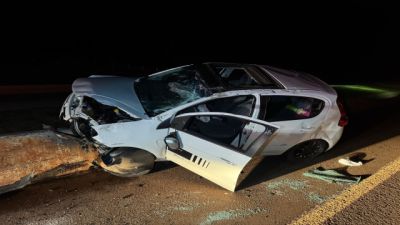 Mãe e filha ficam feridas após capotamento na BR-163 em Cascavel