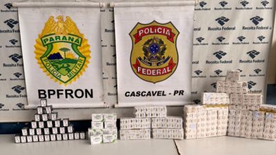 BPFRON e Polícia Federal apreendem mais de 980 medicamentos de descaminho escondidos em ônibus na BR-277