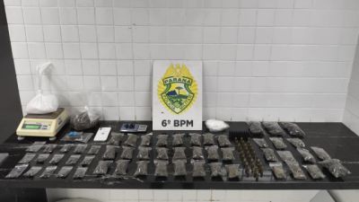 Mulher é presa após PM apreender mais de 1 kg de drogas, cocaína e munições no Bairro Universitário