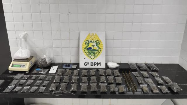 Mulher é presa após PM apreender mais de 1 kg de drogas, cocaína e munições no Bairro Universitário
