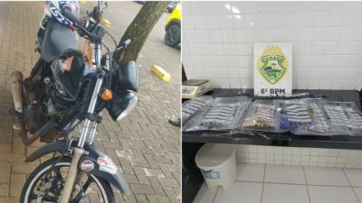 Operação da PM termina com prisão por tráfico e apreensão de moto irregular em Cascavel