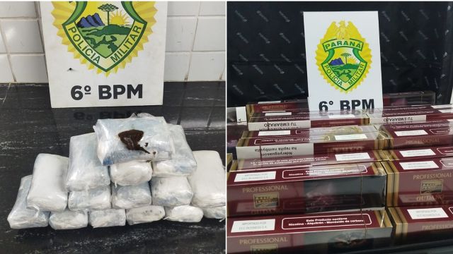 Operação Protetor apreende mais de 3 kg de haxixe e 75 pacotes de cigarros contrabandeados na BR-277