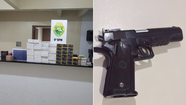 PM apreende carga de eletrônicos sem nota fiscal e simulacro de pistola em ações no Oeste do Paraná