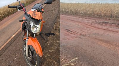 Motociclista fica ferido após perder o controle da moto e sofrer queda na PR-180