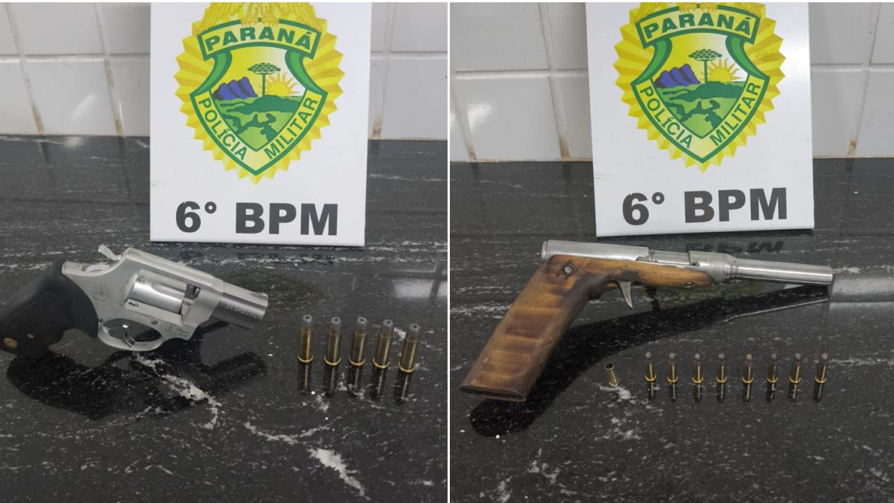Homem é preso com revólver após ameaça e outro é detido com garrucha em Cascavel