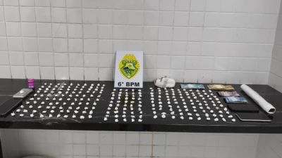 Jovem é preso com 583 gramas de cocaína e munição de 9 mm durante operação do Choque em Cascavel