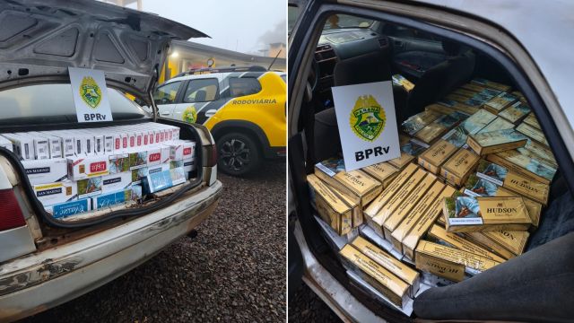 Perseguição na BR-277 termina com carro abandonado e 500 pacotes de cigarros apreendidos no Oeste