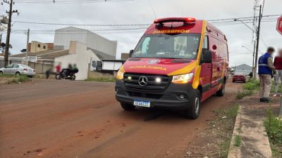 Motociclista fica ferido após colisão com Peugeot 208 no Jardim Belmonte, em Cascavel