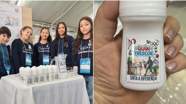 Alunos criam desodorante natural e transformam aula em projeto de empreendedorismo em Escola Municipal Quintino Bocaiúva