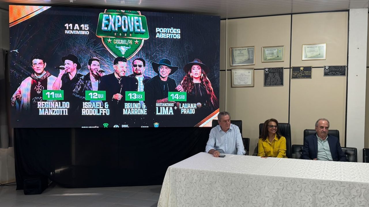 Expovel 2026 revela programação e aposta em grandes atrações para edição comemorativa em Cascavel