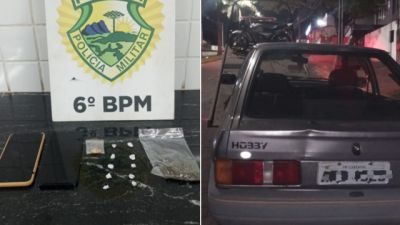 PM recupera veículo furtado e prende dois por tráfico de drogas em Cascavel