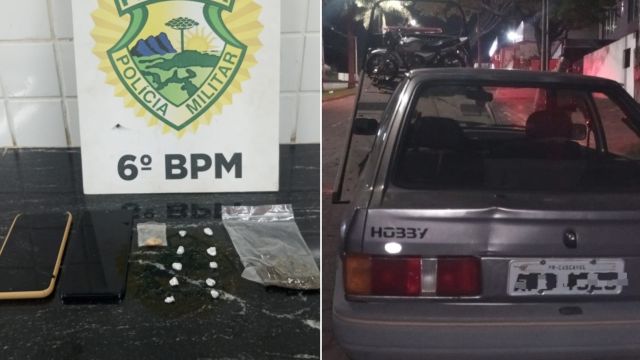 PM recupera veículo furtado e prende dois por tráfico de drogas em Cascavel
