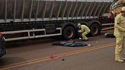 Motociclista morre após colisão violenta com caminhão na PRC-467, em Cascavel