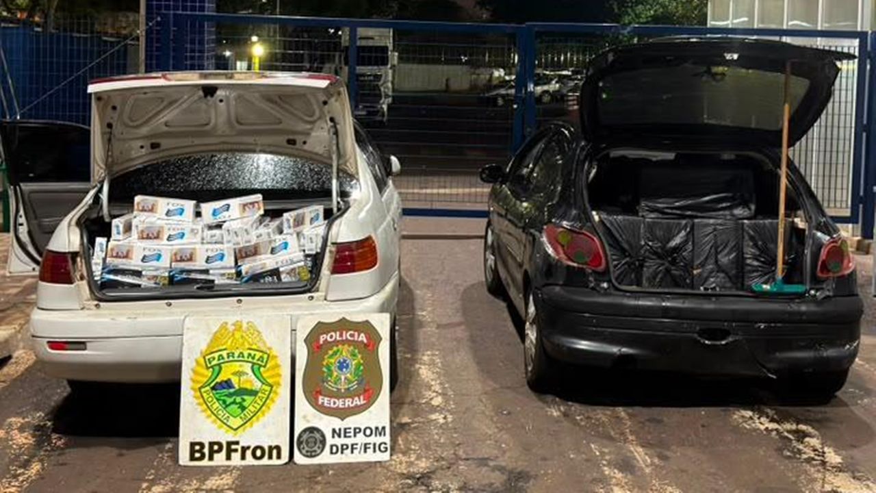 PF e PM apreendem 13 mil maços de cigarros contrabandeados em Foz do Iguaçu