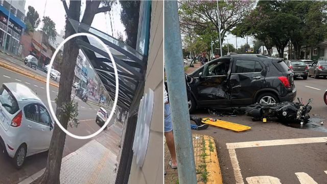 Motociclista fica gravemente ferido após colidir contra carro durante retorno em Toledo