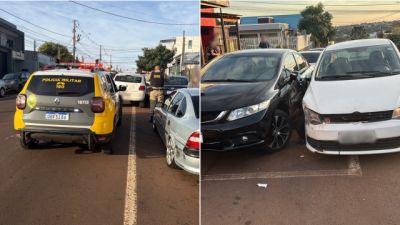 Homem é preso após bater em dois carros estacionados em Cascavel; teste aponta embriaguez