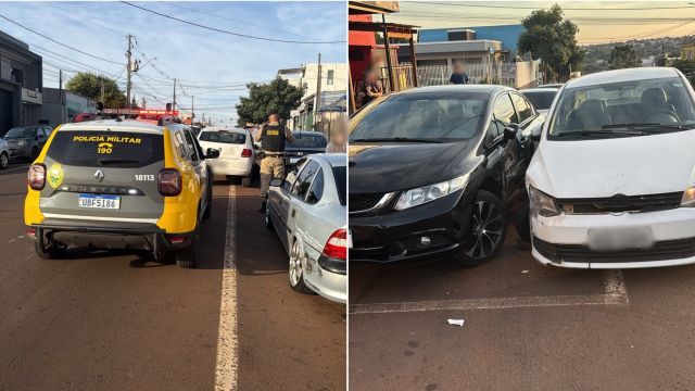 Homem é preso após bater em dois carros estacionados em Cascavel; teste aponta embriaguez