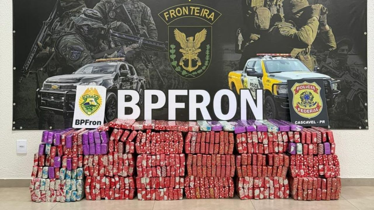 Ação conjunta apreende 277 kg de maconha e prende dois homens no Oeste do Paraná