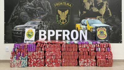 Ação conjunta apreende 277 kg de maconha e prende dois homens no Oeste do Paraná