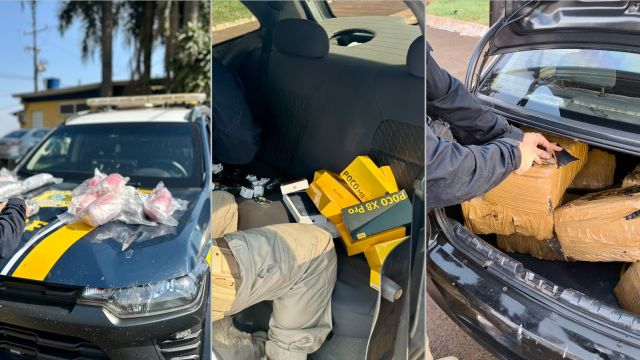 PRF apreende mais de 113 quilos de drogas e mercadorias em três ocorrências na BR-277, em Santa Terezinha de Itaipu